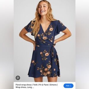 Twik Fit and Flare Floral Wrap Dress
